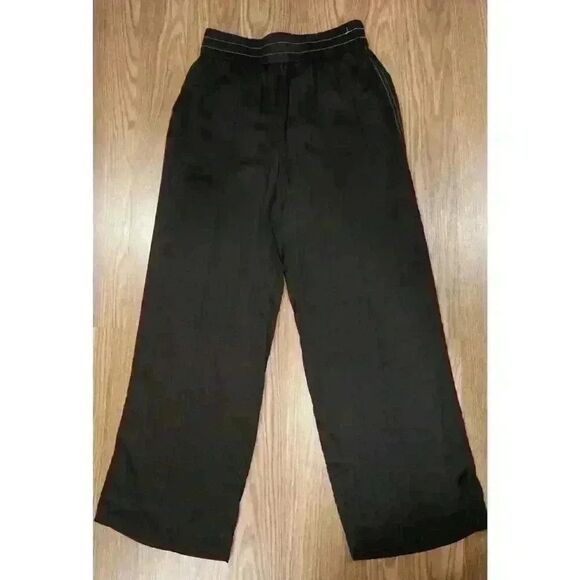All Saints Women's Charli Silk Blend Trouser Black Pants, Size 2 - Picture 1 of 13